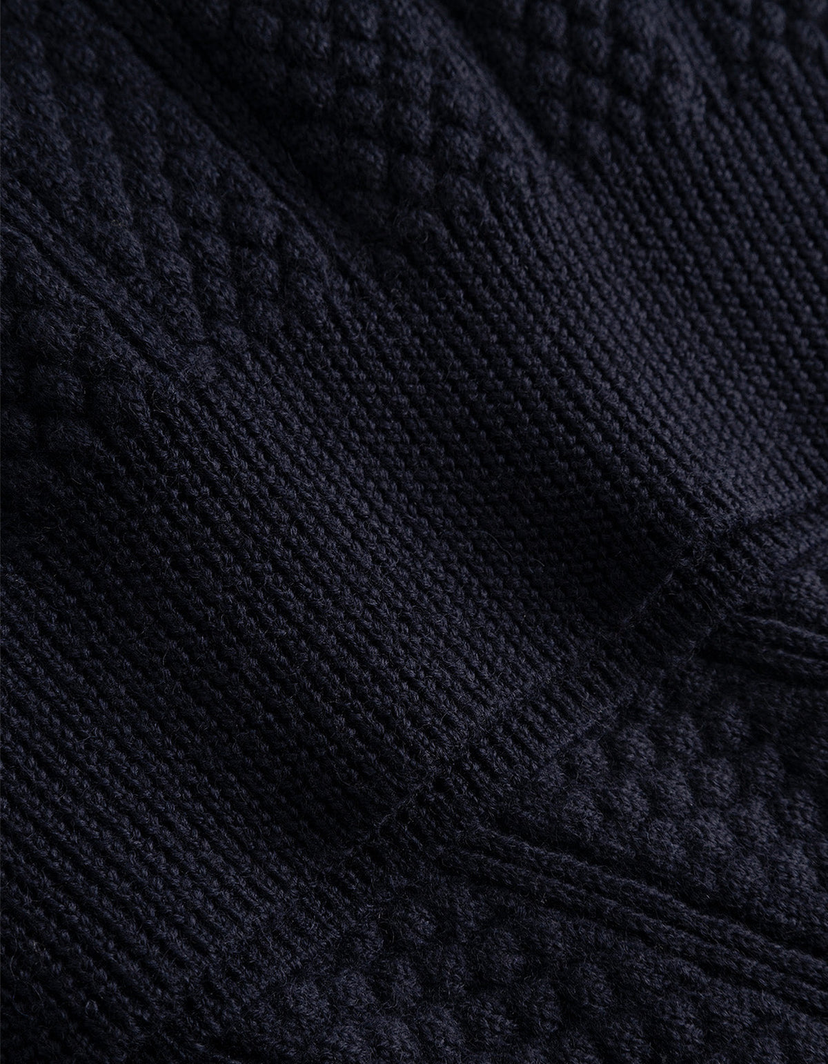 Hirtshals Bubble Rib Knit Crewneck - Dark Navy