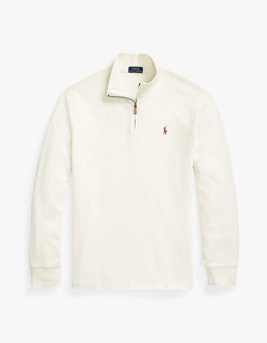 Estate Rib Quarter Zip Pullover - Parchment Cream