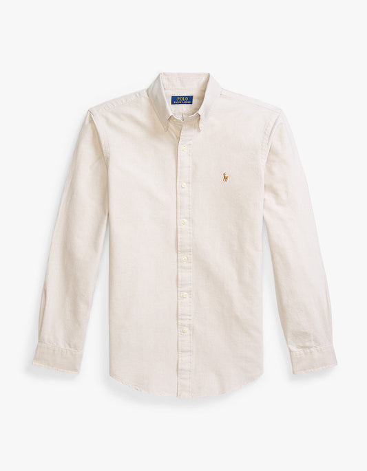 Custom Fit Long Sleeve Sport Shirt - Coastal Beige