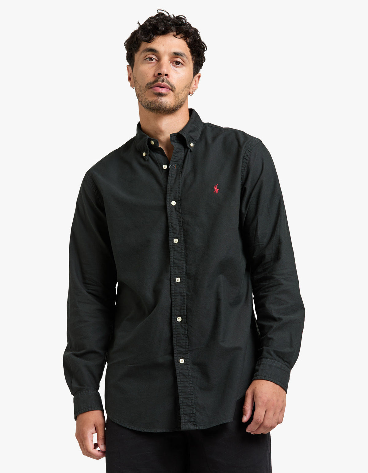 Custom Fit Oxford Shirt - Polo Black