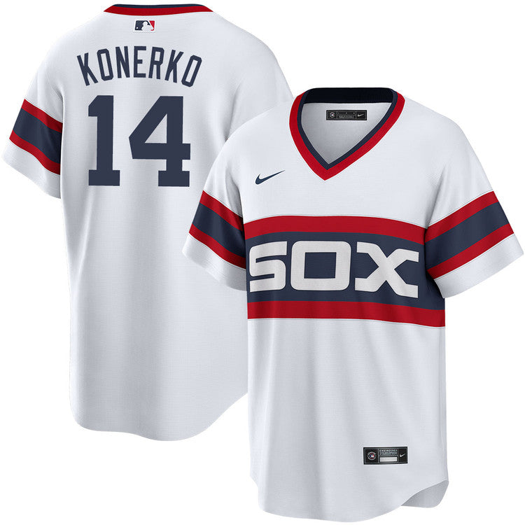 NIKE Men's Paul Konerko Chicago White Sox 1983 Alternate White Premium Stitch Replica Jersey