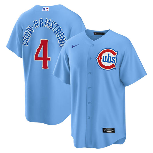 NIKE Youth Chicago Cubs Pete Crow-Armstrong Light Blue 2nd Alternate Replica Jersey