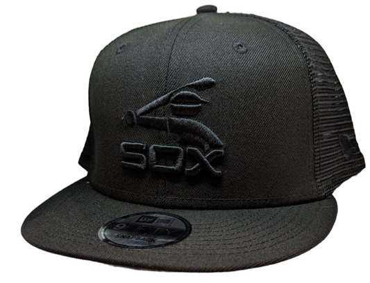 Chicago White Sox New Era Cooperstown Collection Tonal Black 9FIFTY Mesh Trucker Snapback Hat