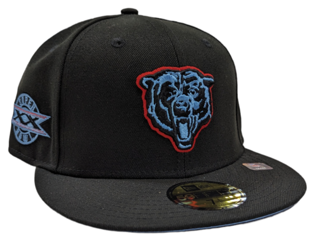 Chicago Bears Black/Sky Blue Super Bowl XX New Era 59FIFTY Fitted Hat