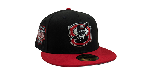 Mudville 9 MILB 2 Tone Black/Red Centerfield New Era 59FIFTY Fitted Hat