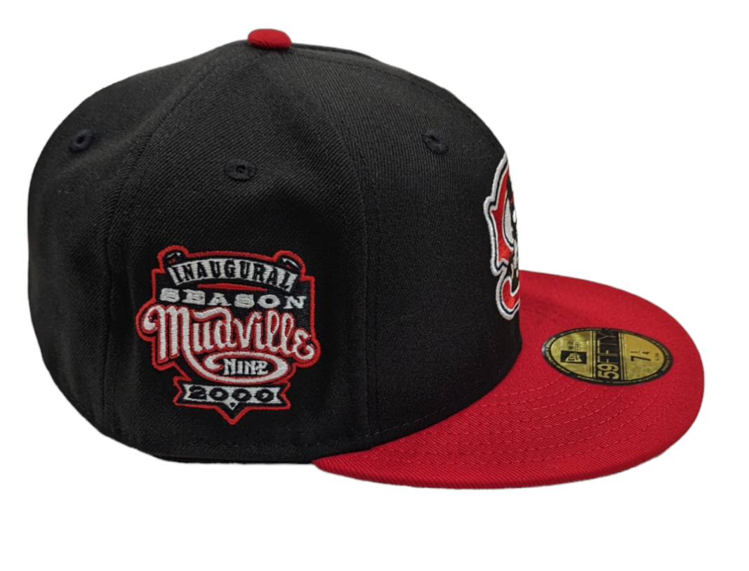 Mudville 9 MILB 2 Tone Black/Red Centerfield New Era 59FIFTY Fitted Hat