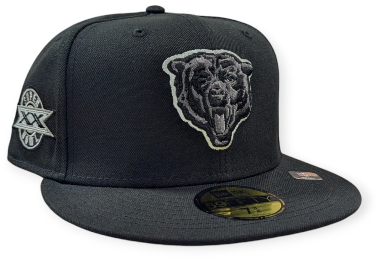 Chicago Bears Super Bowl XX Black And Graphite New Era 59FIFTY Fitted Hat