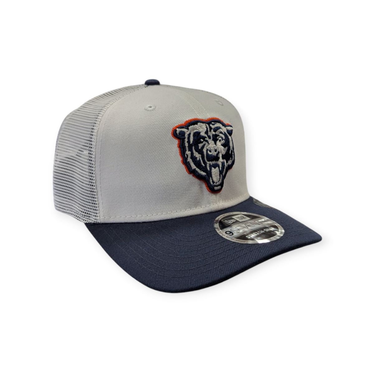 Men's Chicago Bears New Era White/Navy NFL Trucker Primary Logo 9SEVENTY Adjustable Hat