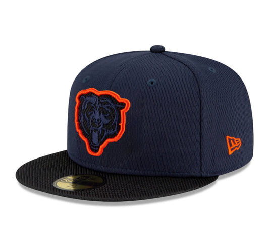 Men's Chicago Bears New Era Navy/Black 2021 NFL Sideline Road 59FIFTY Fitted Hat