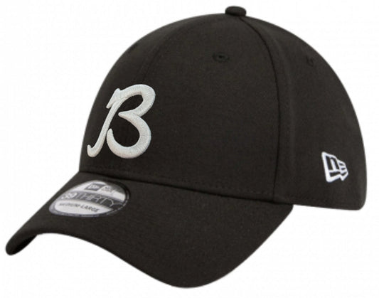 Men's Chicago Bears New Era "B" Black/White 39THIRTY Flex Hat
