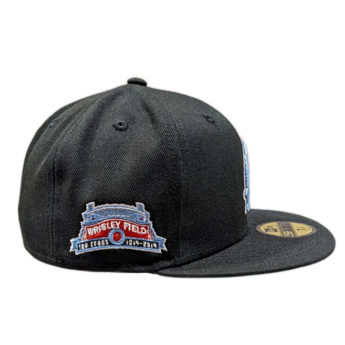 Chicago Cubs Cooperstown Collection Wrigley Field Black/ Sky Blue New Era 59FIFTY Fitted Hat