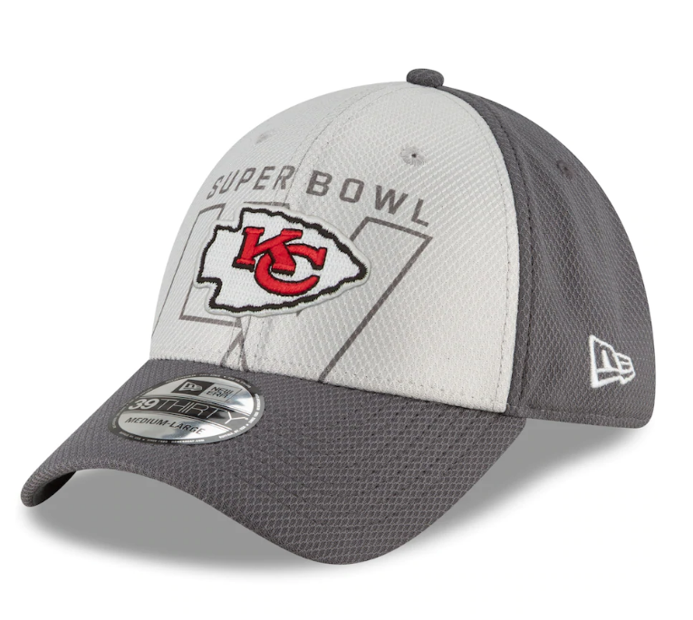 Men's Kansas City Chiefs New Era Gray/Graphite Super Bowl LV Bound 39THIRTY Flex Hat