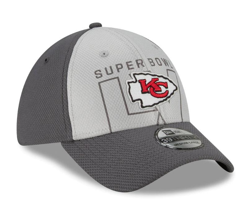 Men's Kansas City Chiefs New Era Gray/Graphite Super Bowl LV Bound 39THIRTY Flex Hat