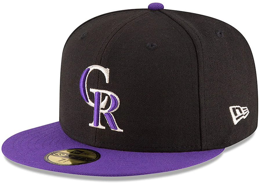 Men's Colorado Rockies New Era Black/Purple Authentic Collection On Field 59FIFTY Hat