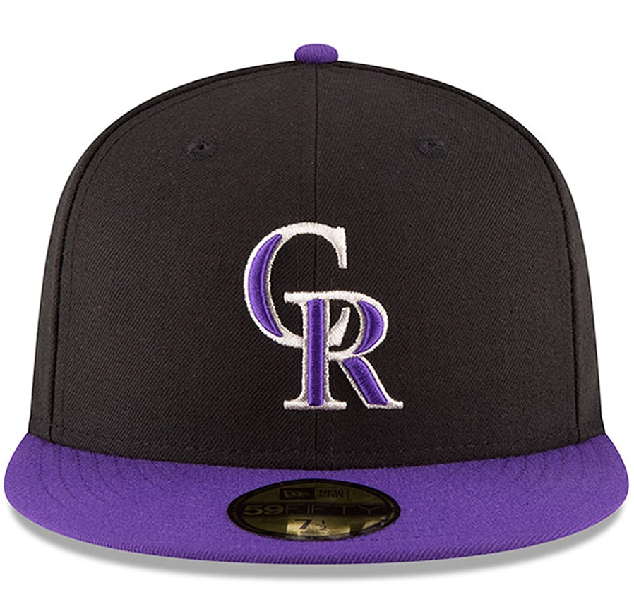 Men's Colorado Rockies New Era Black/Purple Authentic Collection On Field 59FIFTY Hat