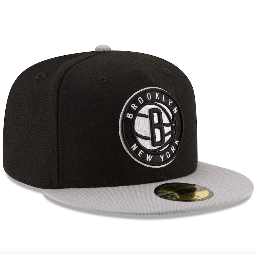 Men's Brooklyn Nets New Era Black/Gray Official Team Color 2Tone 59FIFTY Fitted Hat