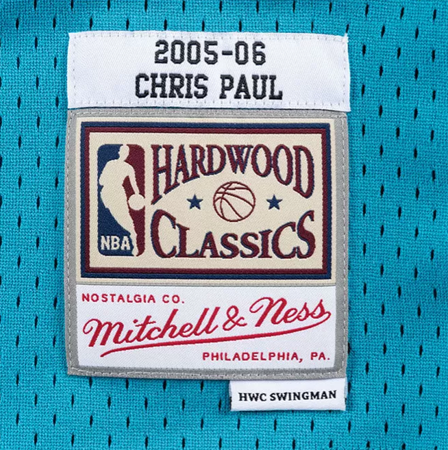 Men's New Orleans Hornets Chris Paul Mitchell & Ness Teal Hardwood Classics Swingman Jersey