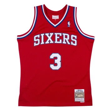 Men’s Allen Iverson Philadelphia 76ers 2002-2003 Swingman Red Replica Jersey By Mitchell & Ness