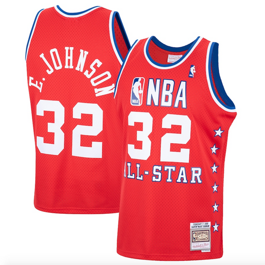 Men's Magic Johnson Mitchell & Ness Western Conference 1988 All-Star Hardwood Classics Swingman Jersey - Red