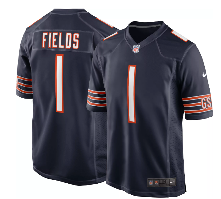 Men's Chicago Bears Justin Fields Nike Navy Replica Game Jersey