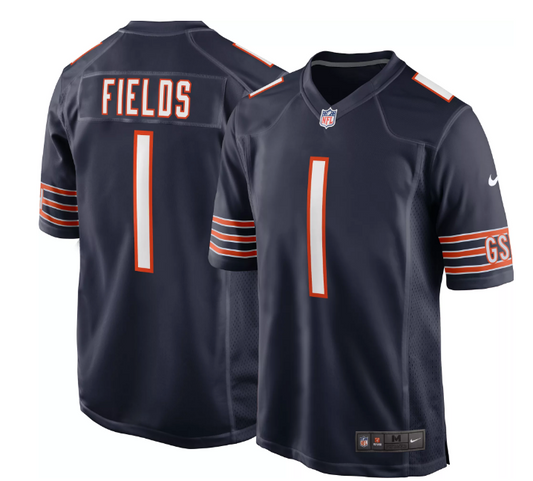 Men's Chicago Bears Justin Fields Nike Navy Replica Game Jersey