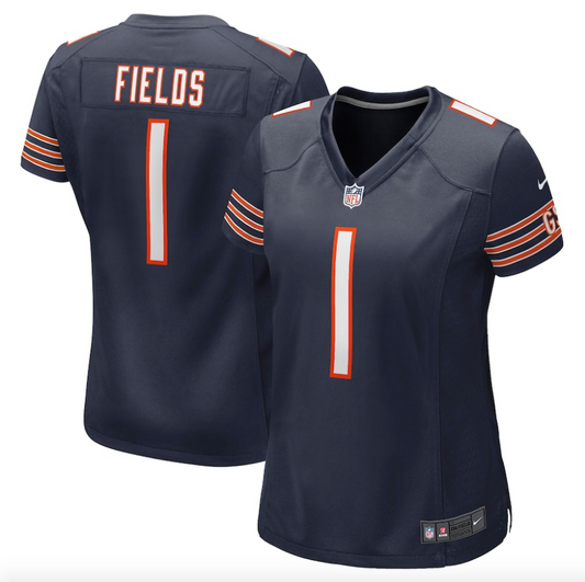 Women's Chicago Bears Justin Fields Nike Navy Game Jersey
