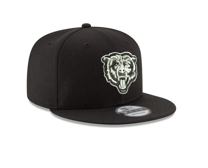 Chicago Bears New Era Black and White 9FIFTY Adjustable Hat - Black