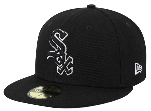 Men's New Era Chicago White Sox B-Dub 59Fifty Black Fitted Hat