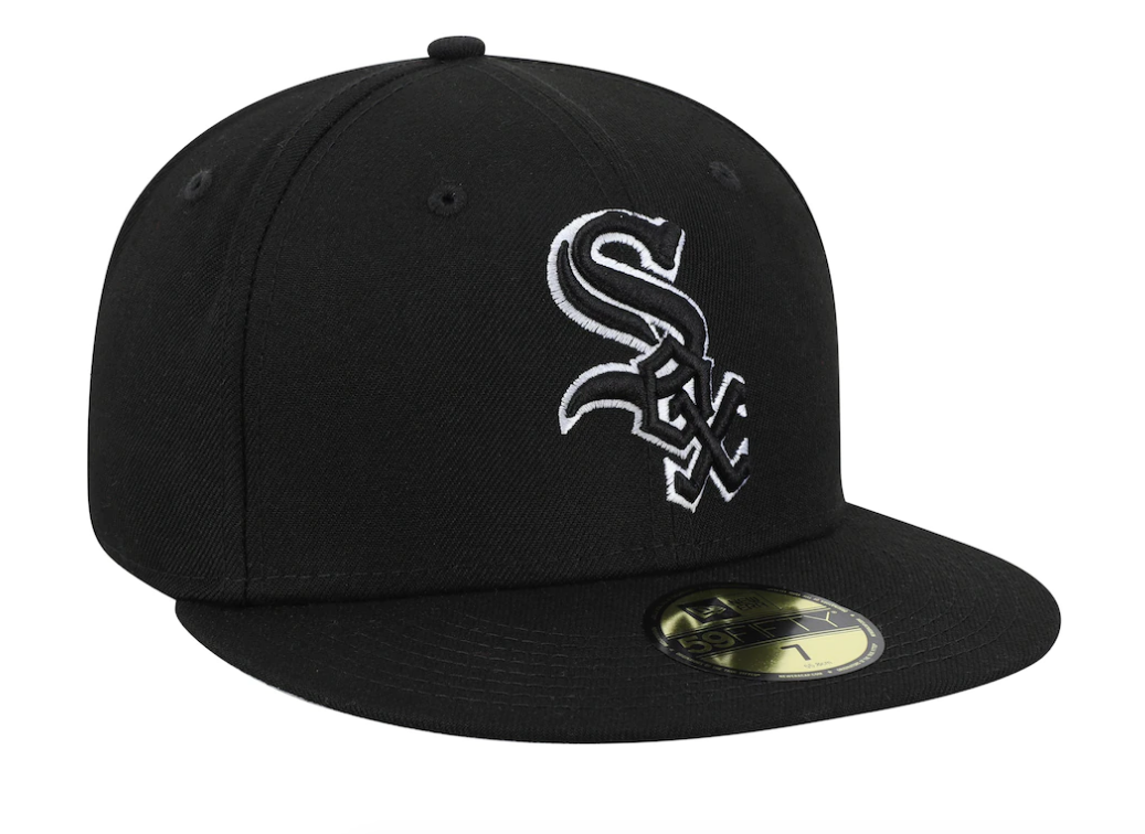 Men's New Era Chicago White Sox B-Dub 59Fifty Black Fitted Hat