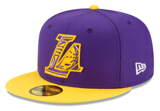Men's Los Angeles Lakers NBA 2021 Draft New Era Purple and Gold 59FIFTY Fitted Hat