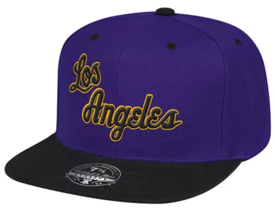 Men's Mitchell & Ness Purple/Black Los Angeles Lakers Hardwood Classics Reload 2.0 Fitted Hat