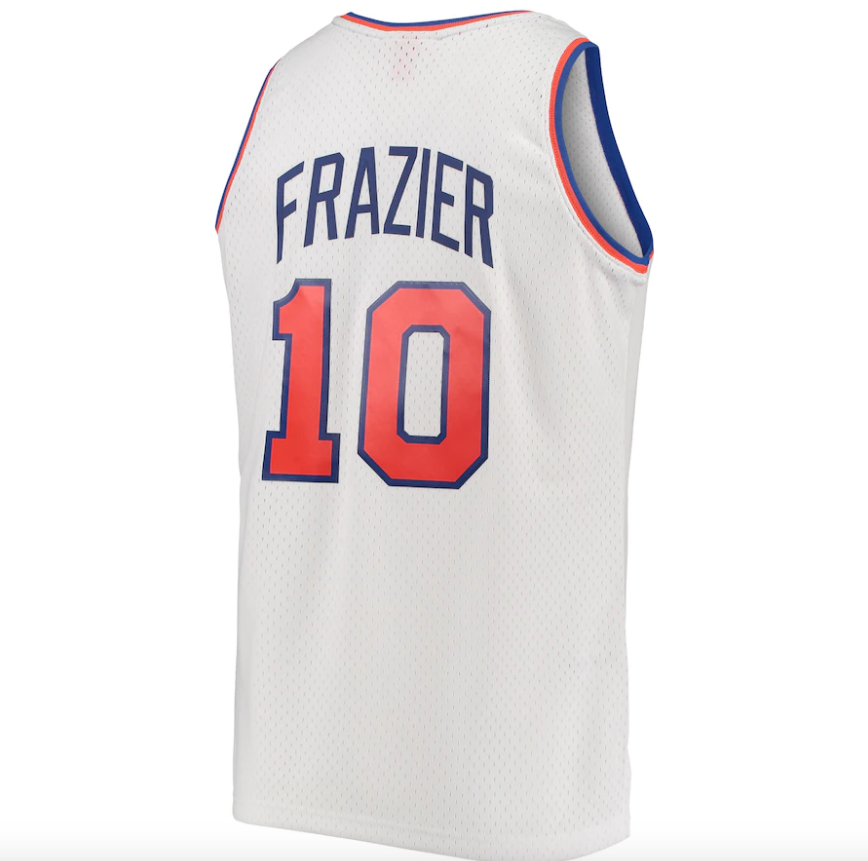 Men's New York Knicks Walt Frazier Mitchell & Ness White Hardwood Classics Swingman Jersey