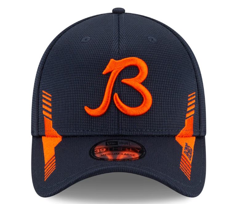 Men's Chicago Bears New Era Navy 2021 NFL Sideline Home B 39THIRTY Flex Hat