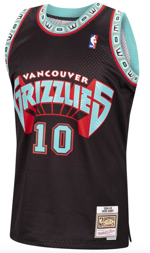 Men's Mike Bibby Vancouver Grizzlies Mitchell & Ness 1998-99 Hardwood Classics Reload Swingman Jersey - Black