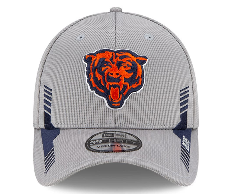 Men's Chicago Bears New Era Gray 2021 NFL Sideline Home 39THIRTY Flex Hat