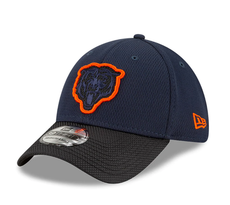 Men's Chicago Bears New Era Navy/Black 2021 NFL Sideline Road 39THIRTY Flex Hat