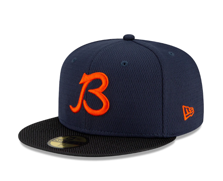 Men's Chicago Bears New Era Navy/Black 2021 NFL Sideline Road 59FIFTY Fitted Hat