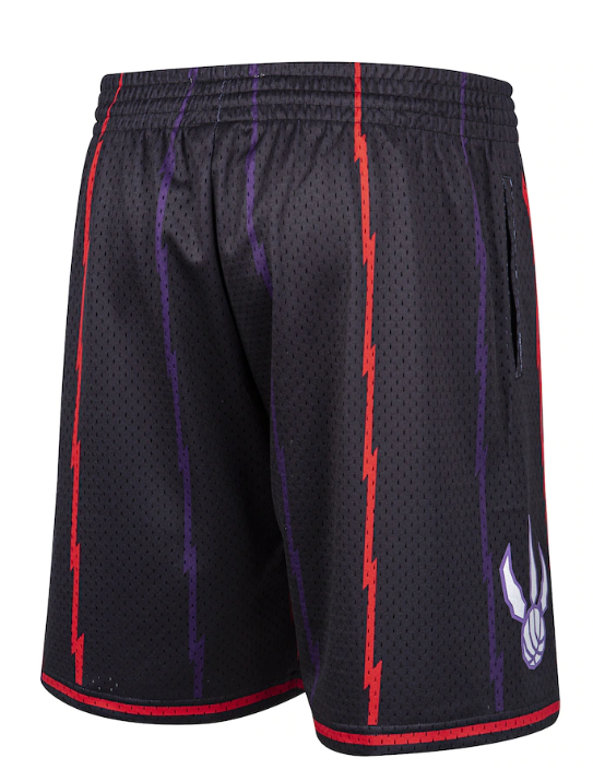 Men's Toronto Raptors Mitchell & Ness Black Hardwood Classic Reload Swingman Shorts