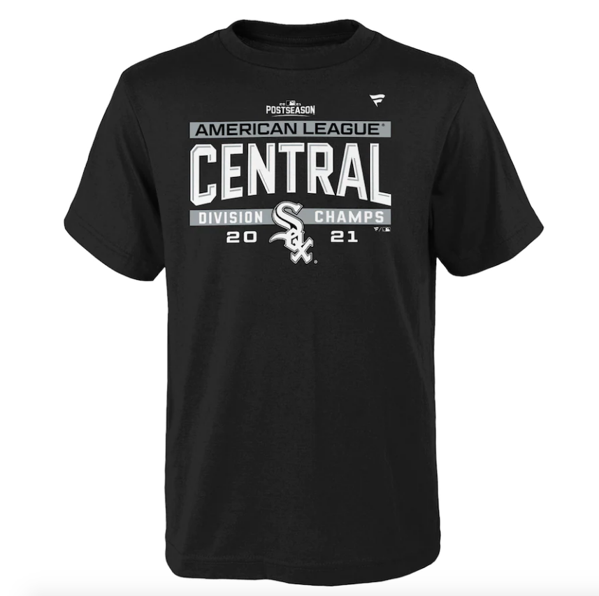 Youth Chicago White Sox Black 2021 AL Central Division Champions Locker Room T-Shirt