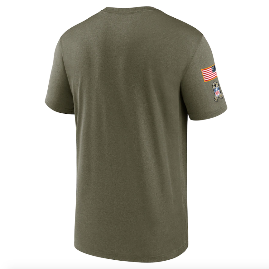 Men's New England Patriots Nike Olive 2021 Salute To Service Legend Performance T-Shirt