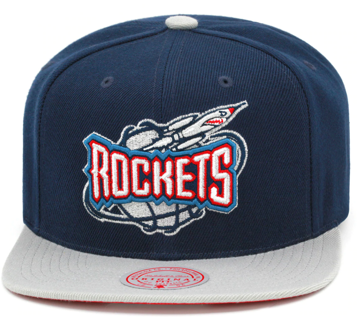 Houston Rockets Mitchell & Ness Hardwood Classics Reload 2.0 Snapback Hat - Navy/Gray