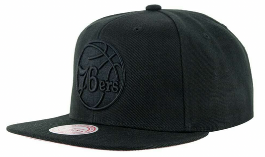Philadelphia 76ers Mitchell & Ness Tonal Black Pink Moon Snapback Hat