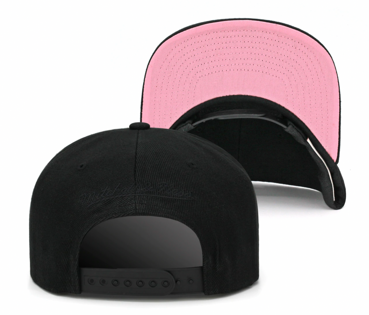 Philadelphia 76ers Mitchell & Ness Tonal Black Pink Moon Snapback Hat