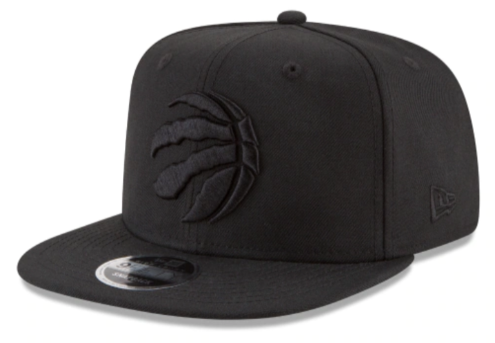 Men's Toronto Raptors New Era Black On Black Color Pack 9FIFTY Snapback Hat