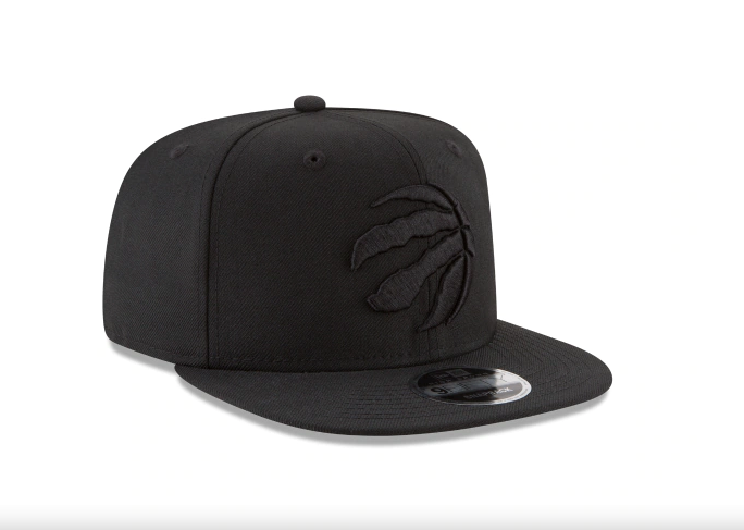 Men's Toronto Raptors New Era Black On Black Color Pack 9FIFTY Snapback Hat