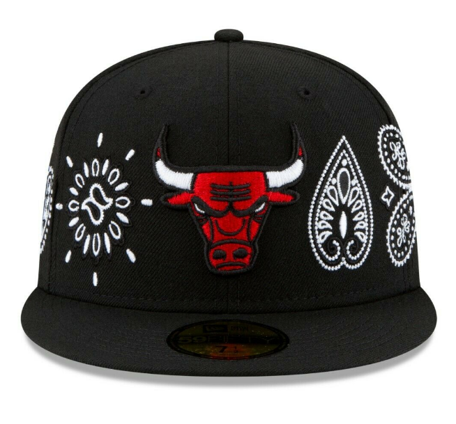 Chicago Bulls New Era Paisley Elements 59FIFTY Fitted Hat - Black