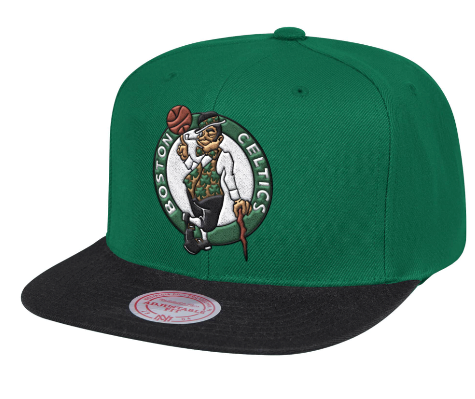 Mens Boston Celtics 2-Tone 2.0 Kelly Green Mitchell & Ness Snapback Hat