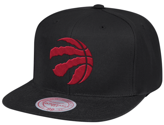 Men's Toronto Raptors Ground 2.0 Black Snapback Hat By Mitchell & Ness