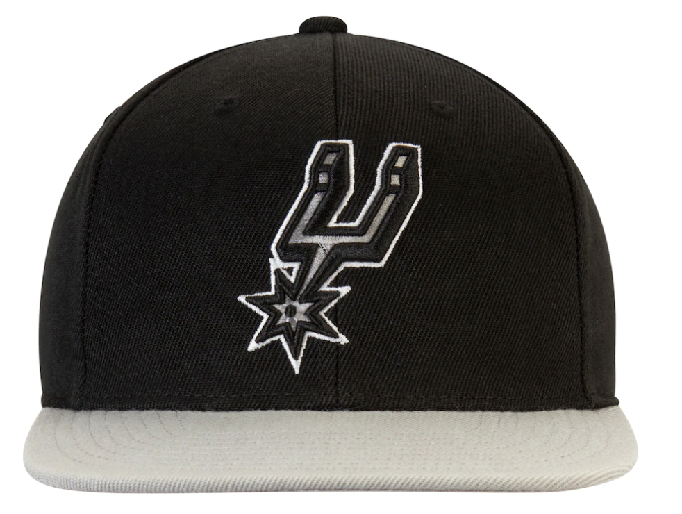 Men's Mitchell & Ness San Antonio Spurs 2-Tone 2.0 Black/Gray Adjustable Snapback Hat