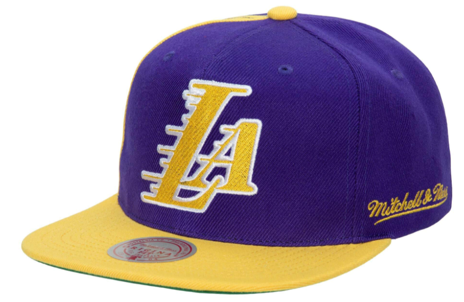Los Angeles Lakers NBA Rear Script Deadstock Mitchell & Ness Snapback Hat
